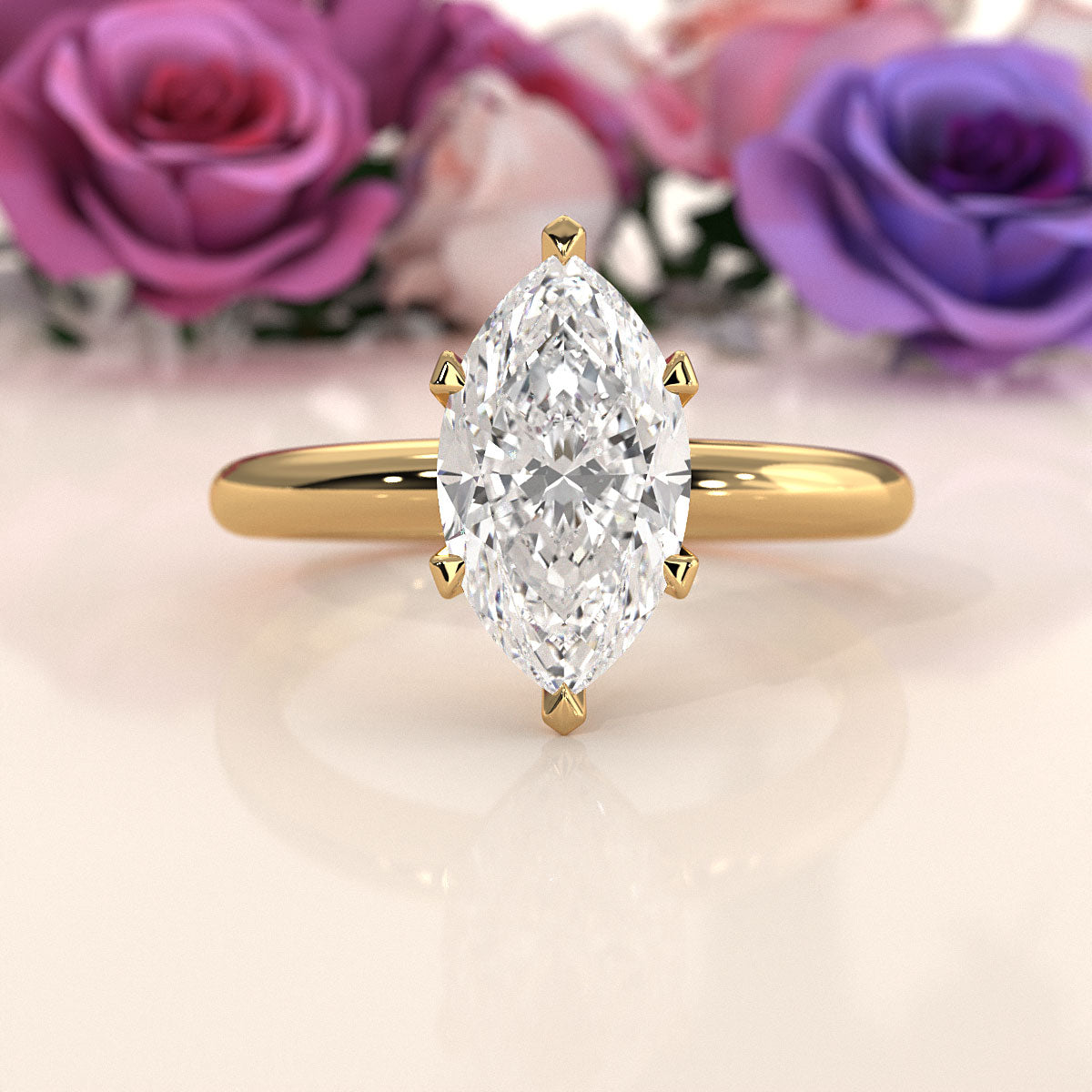 4g Lab Grown Round Diamond Engagement Solitaire 6 Prong Ring Setting IGI Certified 1.00 Ctw.